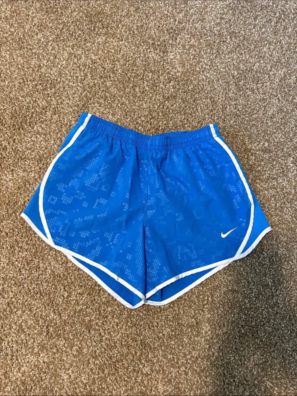Nike Girls Royal Blue Athletic Shorts with White Trim